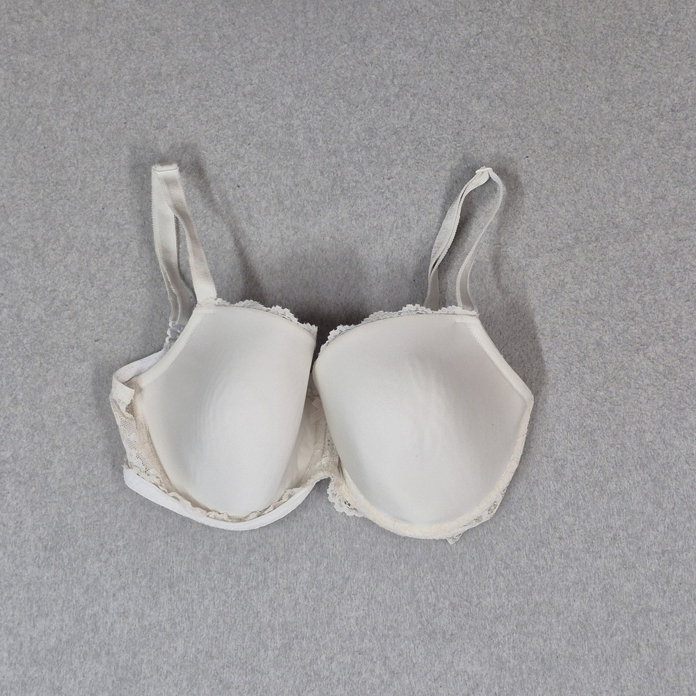 Victoria's Secret Women Bra 34DDD White Lace Dream Angels Lined Demi